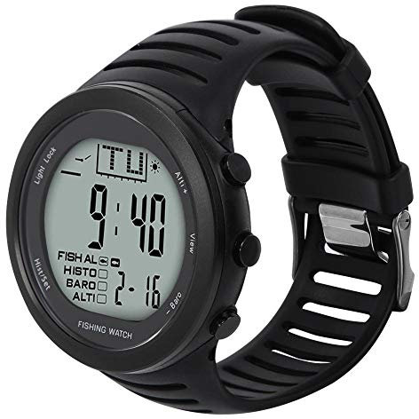 Keenso Orologio Multifunzione per la Pressione dell'Aria da Pesca, Impermeabile Orologio da Pesca Digitale Altimetro Termometro barometrico(Nero