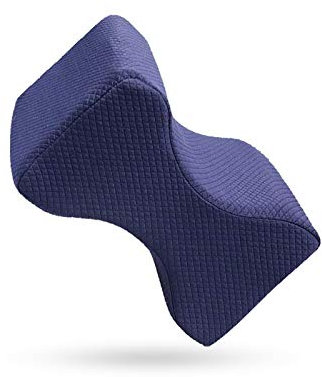 BANGSUN 1 x Kniekissen, Seitenschläfer, Memory-Schaum, Keilform, Abstandshalter, Kissen, marineblau.