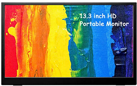 15.6'' 13.3'' Portable Monitor, 1920 X 1080P HD Laptop Monitor, USB C HDMI External Monitor Gaming Screen with HDR Rendering & Freesync Technology, External Monitor for Laptop PC(13.3 inch display)