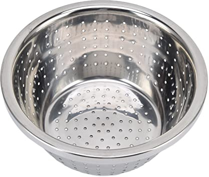 304 Stainless Steel Microporous Colander Large Capacity Grater Strainer Kitchen Strainer for Washing Vegetables,Fruit and Rice(18cm)
