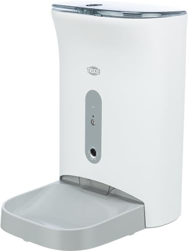 TRIXIE praktischer Futterautomat TX8 SMART 2.0, 4,5 l/24 × 38 × 19 cm, weiß/grau - 24344
