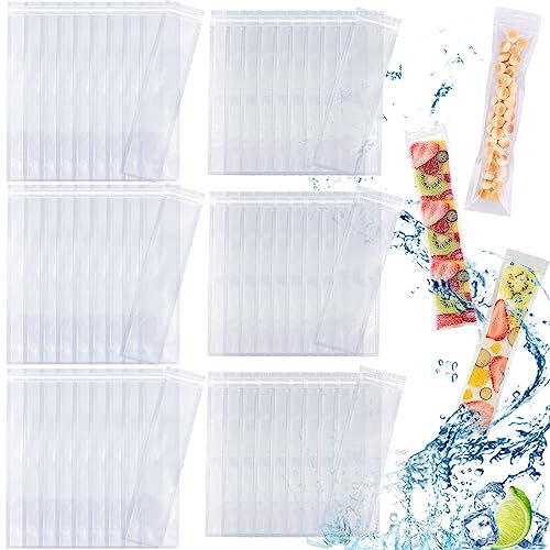 DKDDSSS 60 Stampi per Ghiaccioli, Ghiaccioli Stampo, Sacchetti Ghiaccioli Gelato, Sacchetti per muffe Ice Popsicle per DIY Snack Yogurt Frullati Gelato