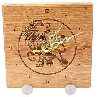Holzuhr aus Eiche - Sternzeichenuhr