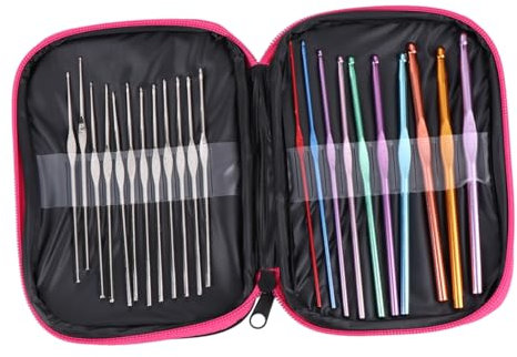 22-Teiliges Set häkelset häkeldeckchen hekeln nadeln häkelbuch häkeltiere set crochet needle häckelnadelnset hakennägel werkzeug menschlicher Körper häkeln Passen Suite einstellen