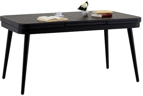 IDIMEX Gartentisch Sunny, schwarz - Outdoor Tisch ausziehbar bis 200cm, pulverbeschichtetes Aluminiumgestell, wetterfest & UV-beständig, ideal für Garten und Terrasse