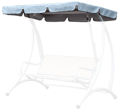 weiting Sonnendach Für Hollywoodschaukel - Ersatzdach Gartenschaukel 3 Sitzer | wasserdichte Dachplane Ersatz Bezug | 195 X 125 cm