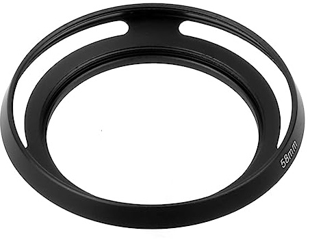 CS PRIORITY Pare-soleil universel en métal noir ultra fin creux grand angle pour appareils photo DSL 46 49 52 55 58 62 67 mm Accessoires (58 mm)