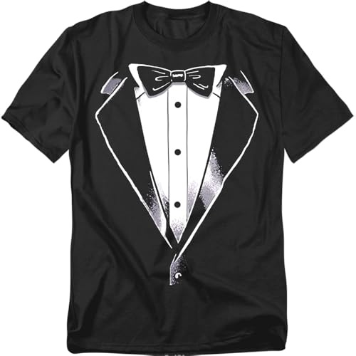 Popfunk Tuxedo Unisex Adult T Shirt, Black, X-Large