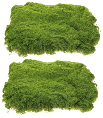 CIYODO 2 Piezas Musgo Artificial Césped Artificial Almohadilla De Césped Falso Verde para Mesa De Arena Decoración De Paisaje De Falso Decorativo El Plastico
