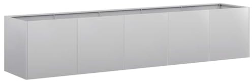 vidaXL Pflanzkübel 200x40x40 cm Verzinkter Stahl | Hergestellt aus verzinktem Stahl, ist es langlebig, Geräumige Abmessungen für alle Arten von Pflanzenanordnungen,