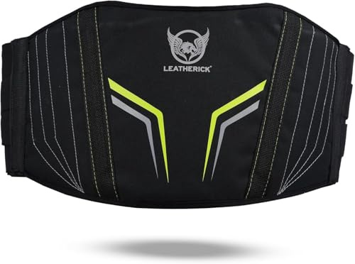 Leatherick Njurrem för män och kvinnor – njurvärmare av 1 000 D polyester Cordura-tyg med förbättrat ländryggsstöd och mobiltelefonficka, perfekt för cyklister och förare (gul och grå)