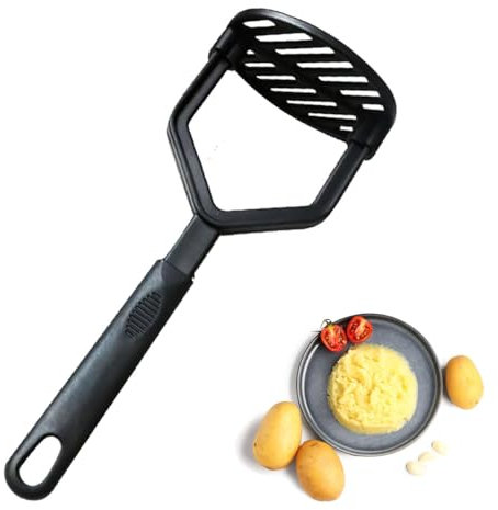 Nylon-Kartoffelstampfer, schwarzer Nylon-Stampfer mit rutschfestem Griff, Kartoffelstampfer, Küchenwerkzeug, Lebensmittelzerkleinerer für Kartoffelbrei, Gemüse, Obst