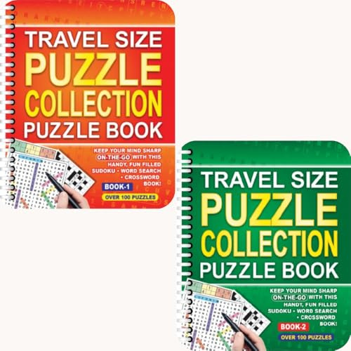 Youngland® Portable Travel Size Puzzle Mixtures – Pack of 2 – Perfect Travel Size Puzzle Books for Adults