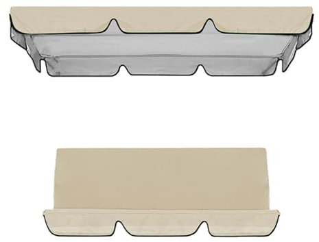 NADCFN Abdeckung für Gartenstuhl wasserdichte Schaukel Top Abdeckung Schaukel Baldachin Ersatz Für Terrasse Schaukel Garten Schaukel Im Freien Gartenschaukel(Beige)