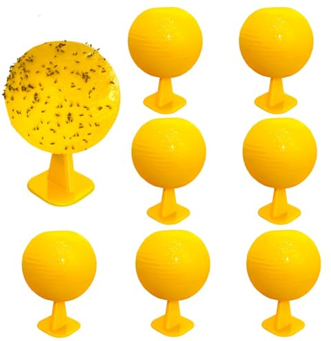 Fruchtfliegenfallen, Klebrige Fruchtfliegenfallenbälle, Fliegende Insektenfallen, Natürlich Und Umweltfreundlich, Für Blumentöpfe, Balkone, Innenhöfe, Obstgärten, Küche(8pcs)