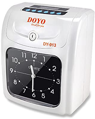 WEIJICUI Zeiterfassung für Kleinbetriebe, Punch Card English Button Anwesenheitsmaschine mit eingebauter Batterie elektronischer zeituhr Automatische Druckkonvertierung