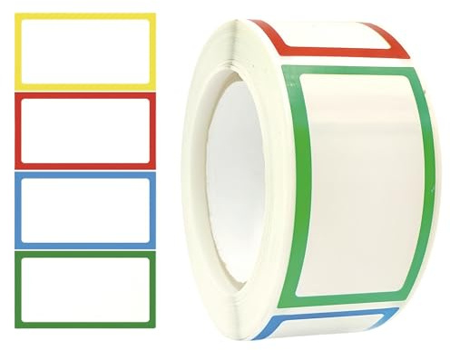 250 Stück Beschreibbare Aufkleber – Ablösbare Klebeetiketten für Marmeladenflaschen, Glas, Flasche, DIY Label für Küche, Blanko Sticker, Etiketten zum Beschriften, Selbstklebend, A[25x45mm]