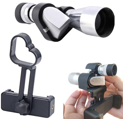 Pocket monokulärt teleskop – HD kompakt monokulär med smartphone | hållare för vuxna och barn | Lätt handhållet omfång för konserter, resor, vandring, vilda djur och växter, sportevenemang
