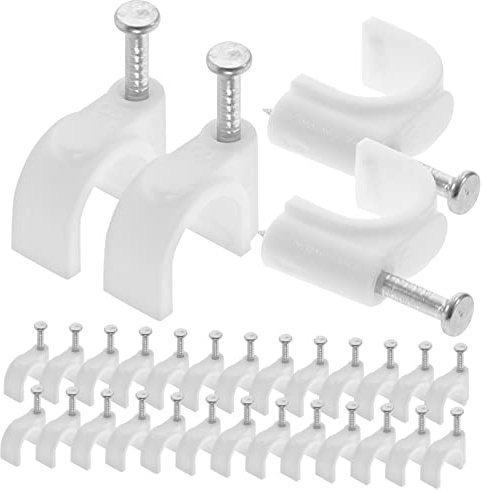 EXCEART 500piezas Grapas De Alambre Redondas Para Pared Abrazaderas Para Cables Eléctricos Fácil De Instalar