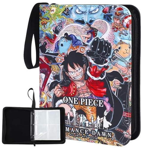 One Piece Album per Carte da Collezione,Raccoglitore Carte, Porta Carte, Album cartella da Collezione, 50 Pagine e può Contenere 400Carte Album Carte per Regali per Ragazzi e Ragazze