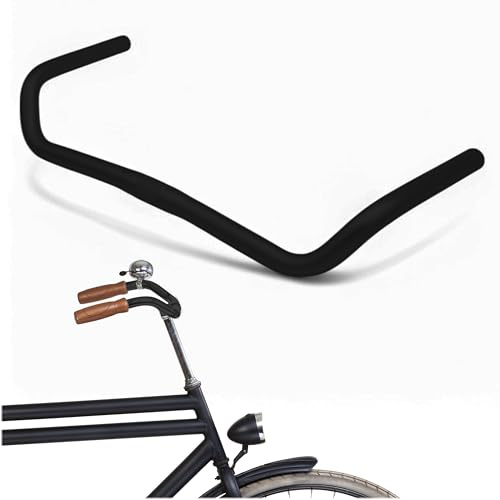 LOEVELOSI Manubrio classico per biciclette olandesi, design vintage in alluminio, nero, per bici da corsa retrò, città e donna