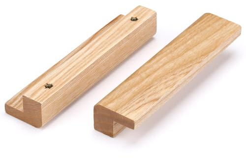 SYZOW 6 Stück Schrankgriff Wachsholz Holz Möbelgriff (Eschenholz, 96mm)