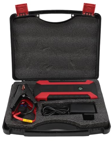 Démarreur de Saut de Voiture, Démarreur de Saut de Batterie au Lithium 3 Modes Lampe de Poche 12 V Port USB3.0 de Charge Rapide pour l'extérieur (Prise UE)