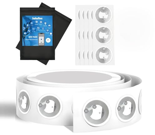 30 Pcs NFC Tags NTAG216, Programmable NFC Stickers with Adhesive Back,888 Bytes Memory, Rewritable RFID Ntag216 Tags Compatible with NFC Enabled Smartphones and Devices