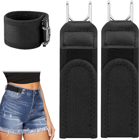 Mzzdk 2 Pezzi Cintura Senza Fibbia Kit, Cintura Elastica Tattica con Gancio in Metallo, per Uomini e Donne Cintura in Vita Invisibile, per Tempo Libero, Lavoro