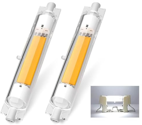 ACAATVE R7S LED 118mm Dimmbar Kaltweiß 6000K 3000LM | 30W LED R7S 118mm Lampen Ersatz für 300W Halogenstab, Kein Flackern, 360°Abstrahlwinkel für Stehlampe Wandleuchte Deckenfluter, 2er Pack