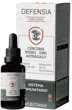 Webotanix - Virusan Defensia - Gotas 30 ml - Cordyceps - Reishi - Cúrcuma - Astrágalo - Melena de León - Acerola - Zinc - Vitamina C y D - Extractos Vegetales y Hongos - Complemeto Alimenticio