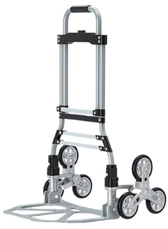 220lbs Treppensteigwagen, faltbarer Sackkarre mit 32,3-45,7 verstellbarer Griffhöhe und 4 Rädern for Lagereinkäufe(220lbs-A)