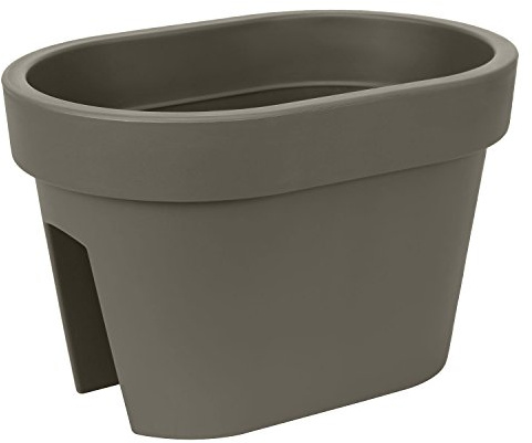 Balkonkiste Blumenkasten Geländerkasten Balkonkasten Geländertopf L 400 mm grau Lofly