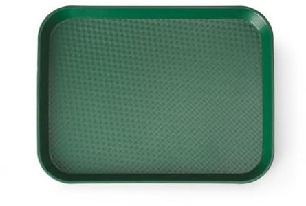 HENDI Bandeja de Servicio, pequeña, Rectangular, Multiusos, Bandeja para Servir Comida rápida, Bebidas, Fast Food, Bandeja de Cocina, 256x345x(H) 20mm, Verde, Polipropileno