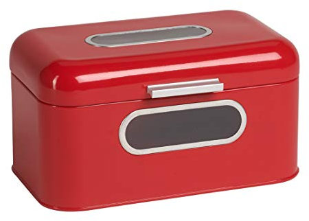 ECHTWERK EW-BB-0199S Retro-Small Bread bin, Metal, red