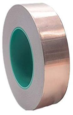 Vientiane Feuille de Cuivre De Ruban de Protection de 25m,Ruban adhésif en cuivre Ruban en cuivre pour protection anti-vers de l'électronique et du jardin (15mm) (15MM*25M)