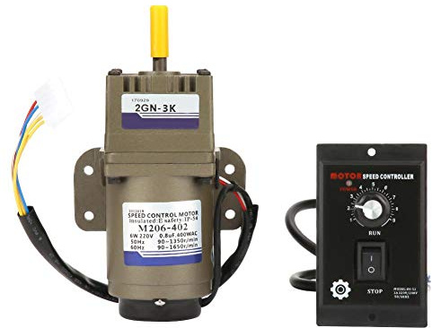 Gear Motor, AC 220V 6W Single Phase Asynchronous Gear Motor for Packaging Industry, Machine Tool Industry, Transport Equipment, Textile Machinery(3K)