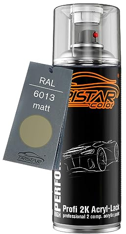 TRISTARcolor RAL 6013 Schilfgrün matt 2K-Acryl-Lack Spraydose | Sprühdose 400 ml, schnelltrocknend