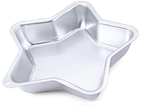ZDYWY 21,6 cm Fünfzackige Stern-Pentagramm-Form aus Aluminium 3D-Backform Kuchenform Geburtstagskuchenform – Stern