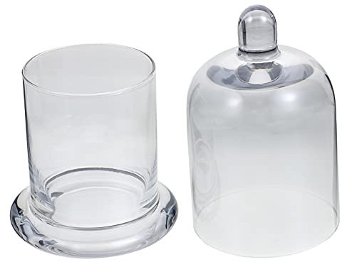 EXCEART 1 Satz Glasglocke Kerze Im Kuppelglas Konserviert Dekorative Tischglocke Kerzenglocke Aus Glas Glasterrarium Kuchenständer Klare Kerzenglocke Kuppelanzeige Kerzenhalter Mit Basis