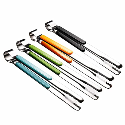 4Pcs Stainless Steel Kitchen Tongs for Cooking - 10 Metal Food Tongs With Non-Slip Comfort Grip, Non-Stick, High Heat Resistant for BBQ, Grilling and Serving