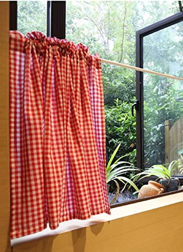 izielad Tende a Riquadro a Quadretti Tenda da Bistrot Tende da Cucina Tende da Cucina in Stile Country 138x70cm