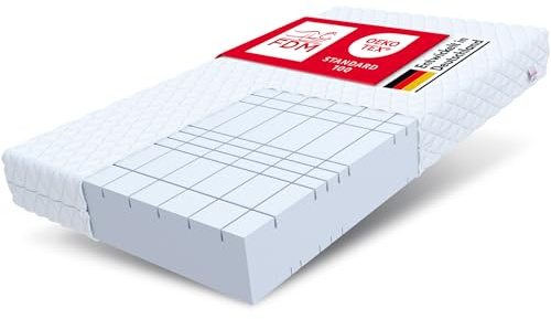 FDM Matratze 120x200 cm Härtegrad H4 Höhe 20 cm Kaltschaummatratze HR-Schaum 7 Komfortzonen mit Hypoallergenem Waschbarem Premium-Bezug Oeko-Tex Pearl MAX