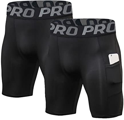 LANBAOSI Lot de 2-3 Short Compression Homme Running Cuissard Velo Homme Cycliste Collant Court de Sport Gym à Séchage Rapide Leggings