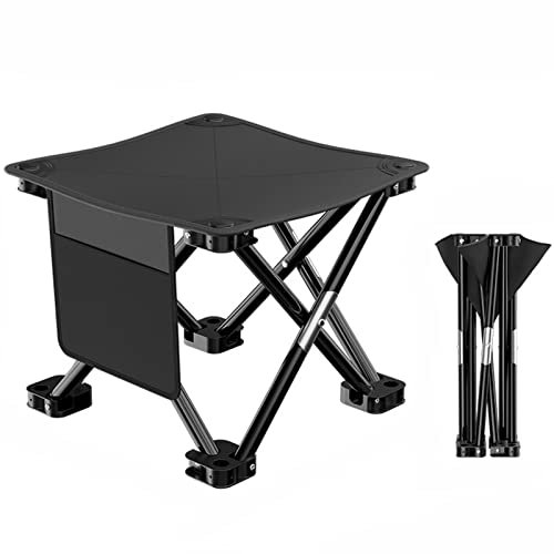 HUHJYUGE Camping Hocker Tragbarer Klapphocker, Tragbarer Stuhl Mini Klappbarer Hocker, Angelhocker Für Erwachsene Angeln Wandern Gartenarbeit Und Strand Mit Tragetasche (B 28cm)