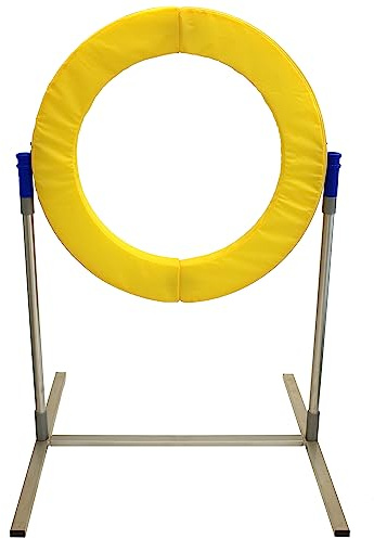 SPORTIKEL24 Safety Agility-Reifen – FCI-konform – mit Magnetverschluss & Schaumstofffüllung – höhenverstellbar & sicher – Agility-Training für Hunde