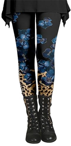 Legging Femme Taille Haute Elastique - Vintage Couleur Pantalon Sport À Taille Haute Hiver Pants Collants Mode Chaud Legging De Sport Long Jogging Vêtement Imprimé Multicolore Thermiques