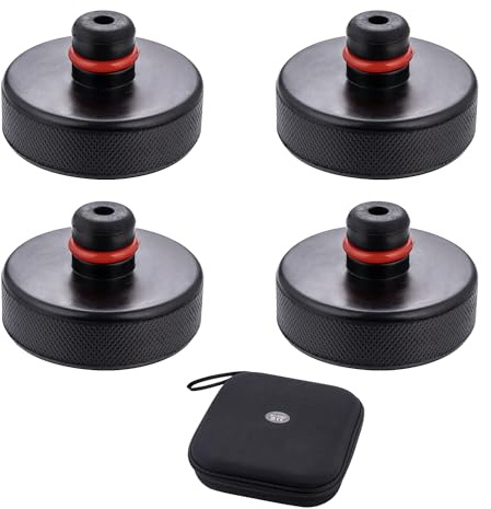 KATSU - Paquete de 4 almohadillas de elevación para Tesla Modelo 3/Y/S/X, discos de goma, adaptador de punto de gato, bolsa de transporte
