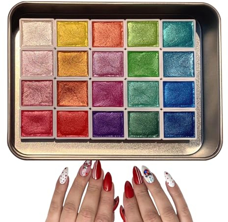 Dubbulon 20 Farben Aquarellfarben-Set – Reise-Aquarell Mit Glitzer | Gute Lichtechtheit, Für Illustratoren, Künstler Und Anfänger