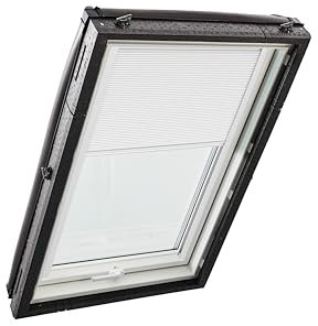 Original Roto Faltstore ZFA Faltrollo für Roto Dachfenster - Führungsschiene Weiß - Plissee für Dachfenster Baureihe Designo R4/R7 und Classic K 43/73 - Größe 065/140 | 06/14 - Stofffarbe Weiß